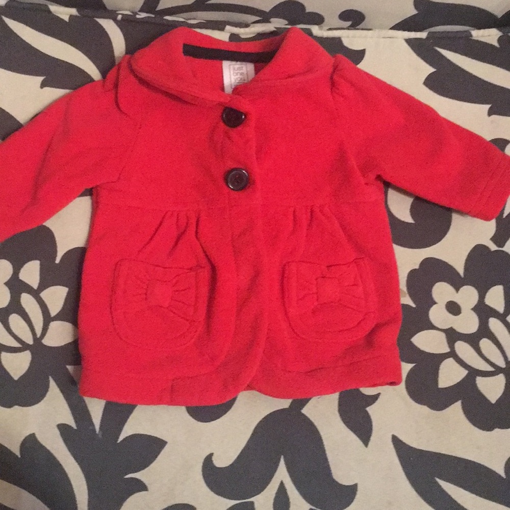 Infant red pea coat